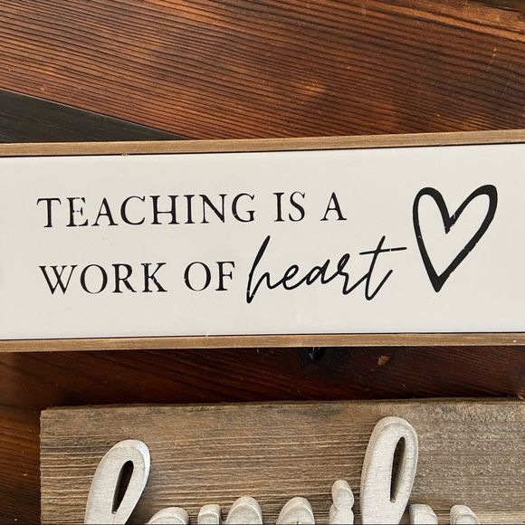 Barn Wood Family Sign & Ceramic Teaching Decor / Sign Bundle - Picture 3 of 9